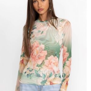 Johnny Was RUKSANA LONG SLEEVE MESH TEE